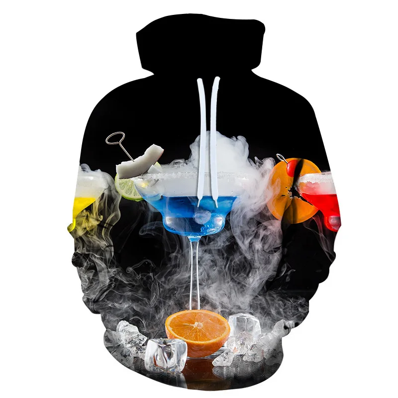 

black 3D-printed sublimation sweater with a fruit glass design