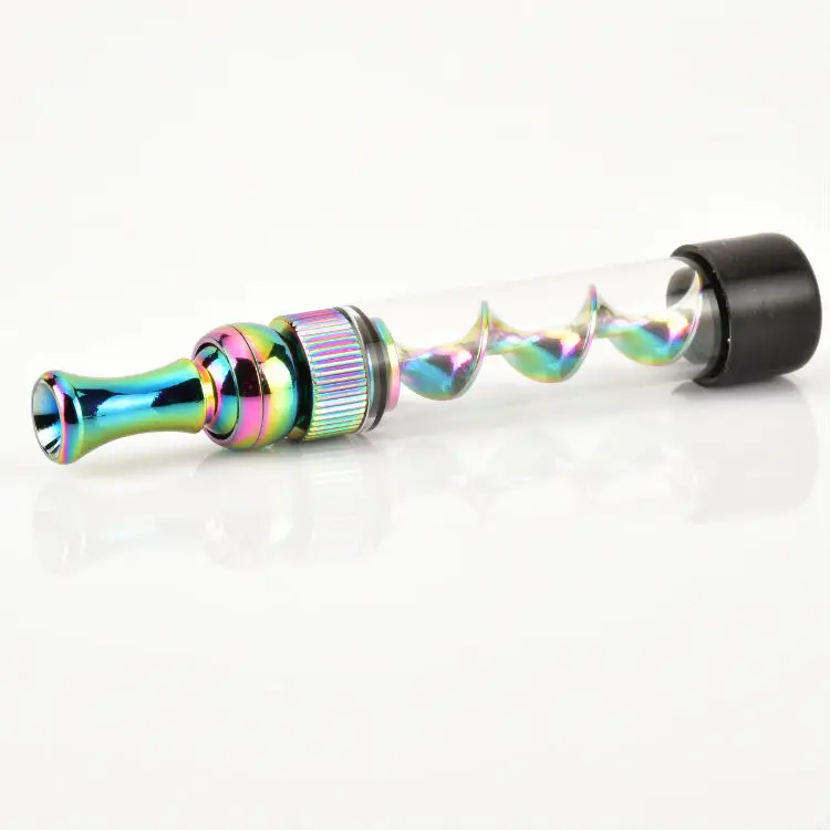 

Fancy Glass Bluntsy Twist Pipe Glass metal Smoking Tobacco Pipe Sample Available, Gold, rose gold, silver, black, gun and rainbow