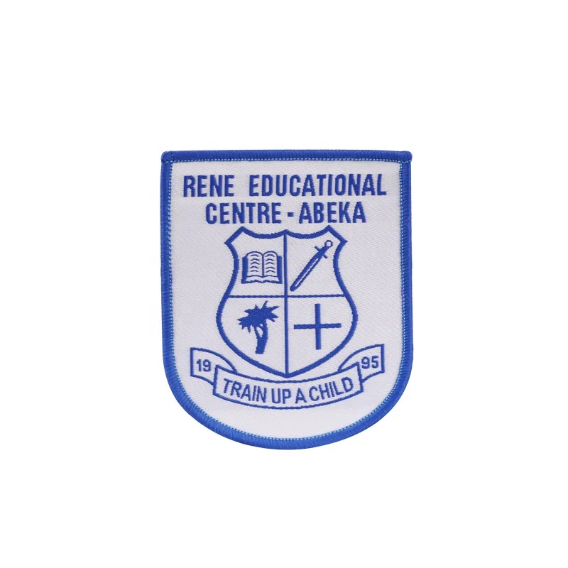 

Custom Design Sewing Crest For Garments Woven School Uniform Badges, Custom color