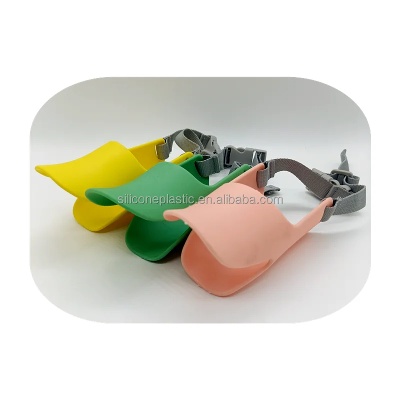 

High quality dog anti bait muzzle dog design duck mouth shaped adjutable silicone soft dog muzzle, Customized color