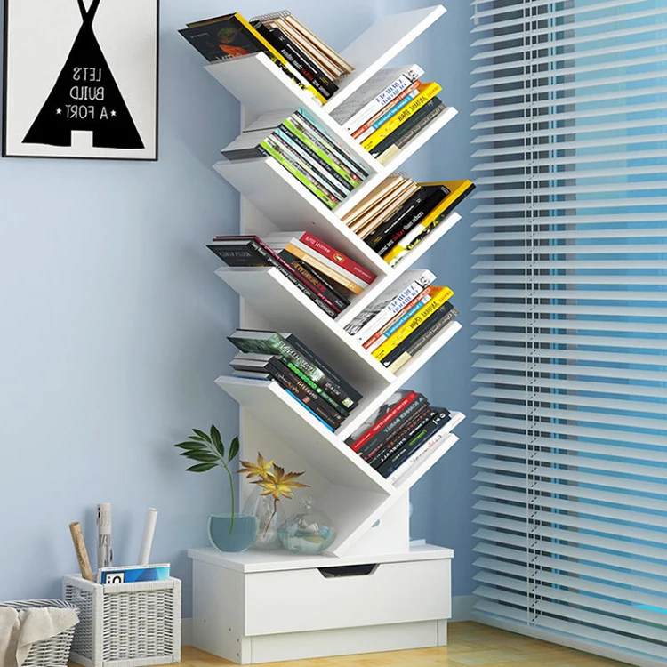 
office wood kid portable tree book shelf 