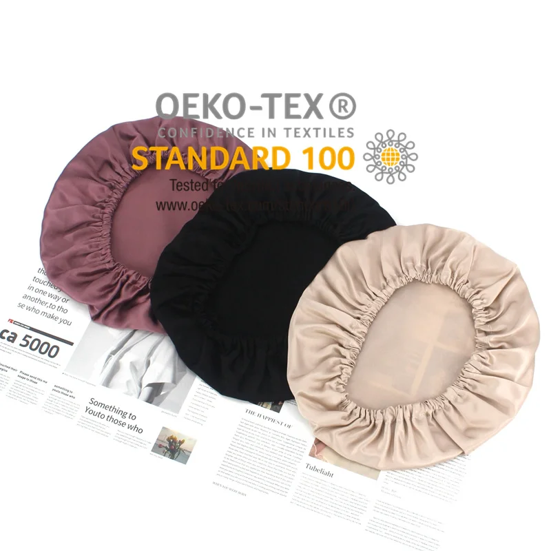 

Okeo Luxury Mulberry Silk Hair Bonnet Bulk Pure Silk Sleeping Turban Silk Bonnets With Elastic Band Private Label