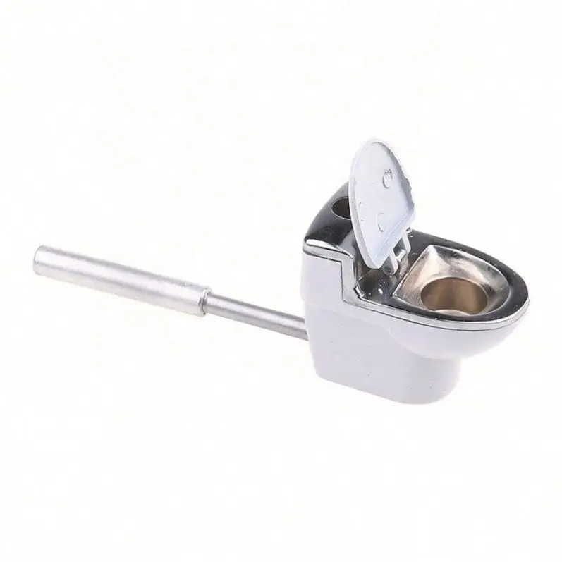 

Hot Sale Creative Mini Toilet Smoking Pipe Metal Pocket Small Tobacco Pipe, White