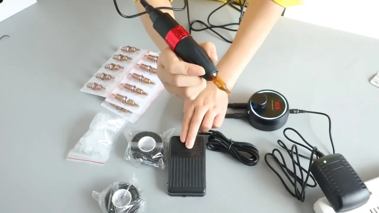 Professional Rotary Tattoo Machine Needles Gun Accessories Tool Set