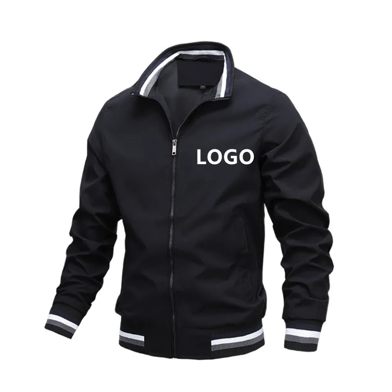 

New Product Wholesale Plus Size Men'S Custom bomber zip up Jackets Men Jackets And Coats 2021 jacket with logo, Picture shows