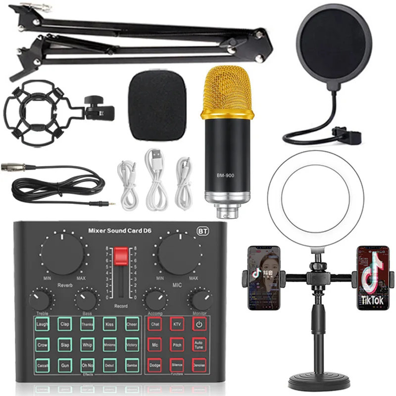 

Professional Microphone Condenser Recording Sound Card set for live recording