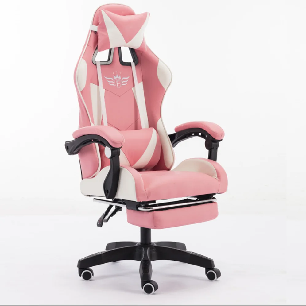Игровое компьютерное кресло NUOBI fireskill1, экокожа, розовый, белый