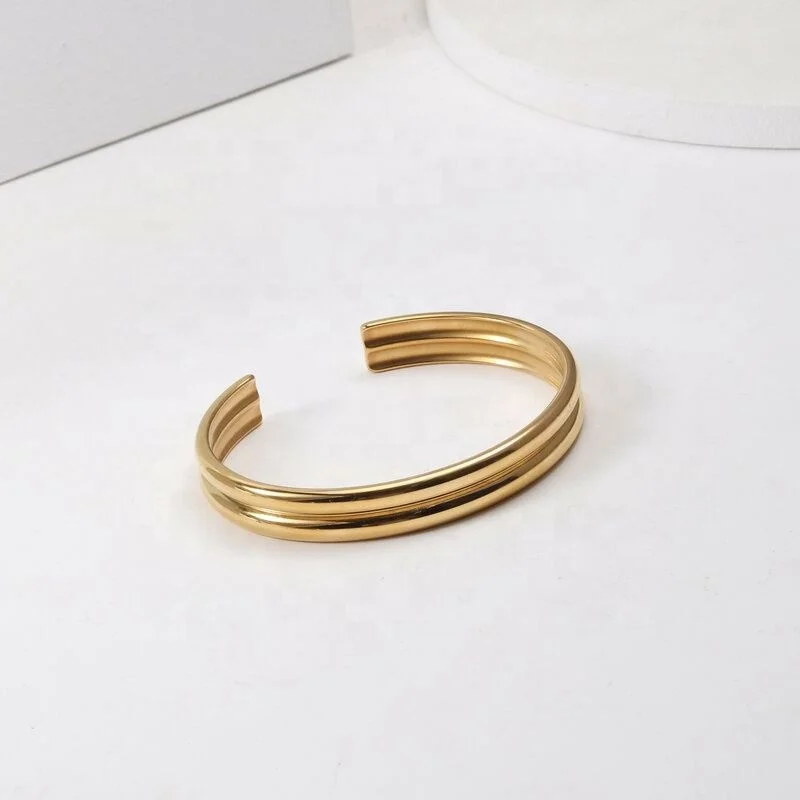 

High End Twist Double-layer Cambered Cuff Bracelet Bangle Bracelet Stainless Steel Jewelry