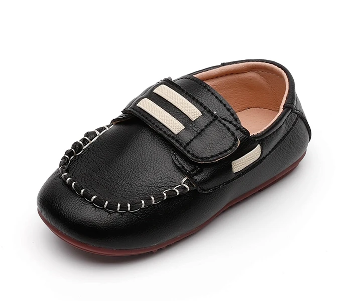 

Factory Wholesale Toddler Kids Boy Casual Moccasins Shoes Children Loafer Shoes, Black/white
