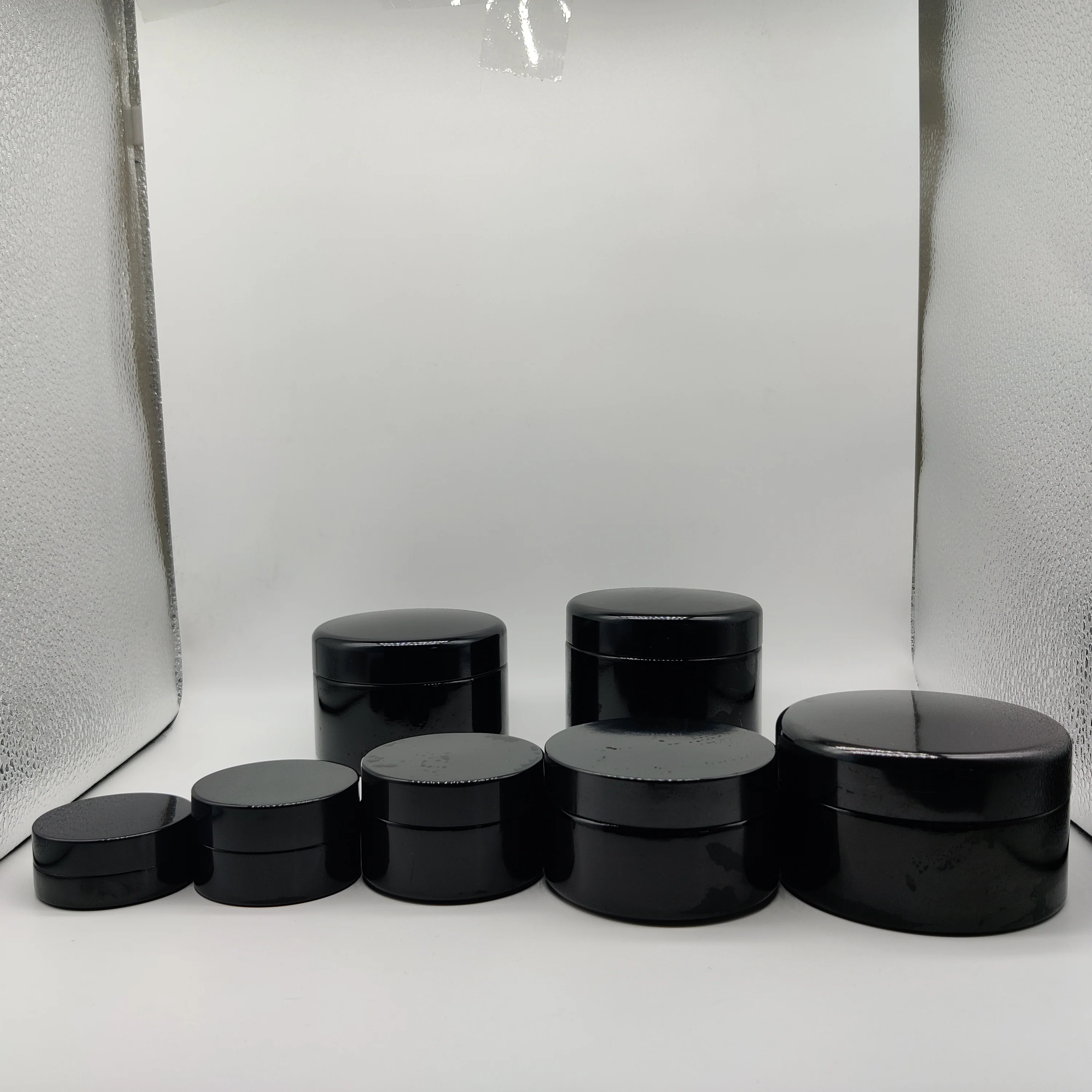 

manufacturer air tight uv jar for child resistant packaging black uv glass stash jar 70ml 100ml childproof jars