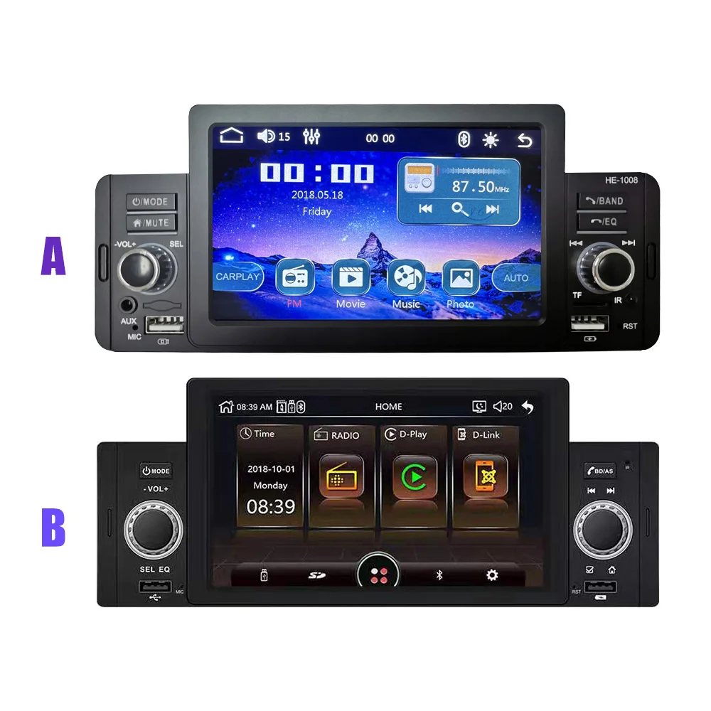 

Universal 1Din 5 Inch Car Radio MP5 Carplay Multimedia Player Auto Radio Car Stereo Headunit With BT Remote Control Car Mp5 Dvd