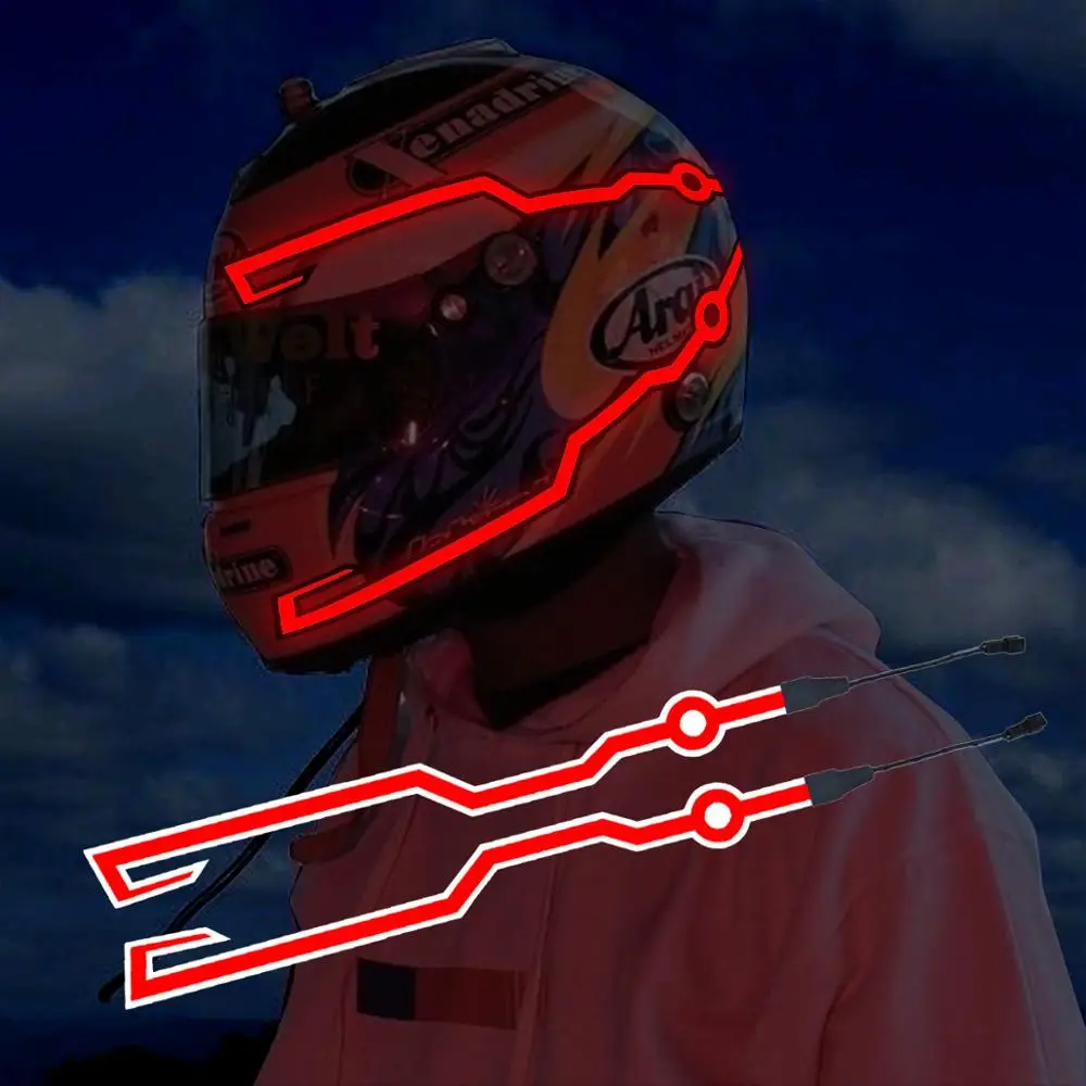 4 Luces Led Para Casco Motociclista Moto Seguridad Noche 4 Luces Led Para Casco Motociclista Moto Seguridad Noche