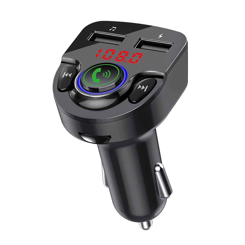 

GXYKIT 3.1A Dual USB Charger G32 Bluetooth 5.0 Car FM Transmitter Car MP3 Player with TF card/USB Music, Black