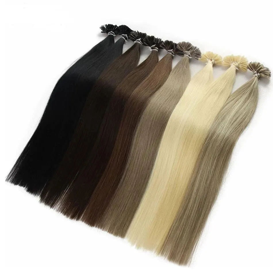 

Double Drawn U tip Luxury Nail Tip Keratin Bond Human Hair Extensions With Cuticle Aligned