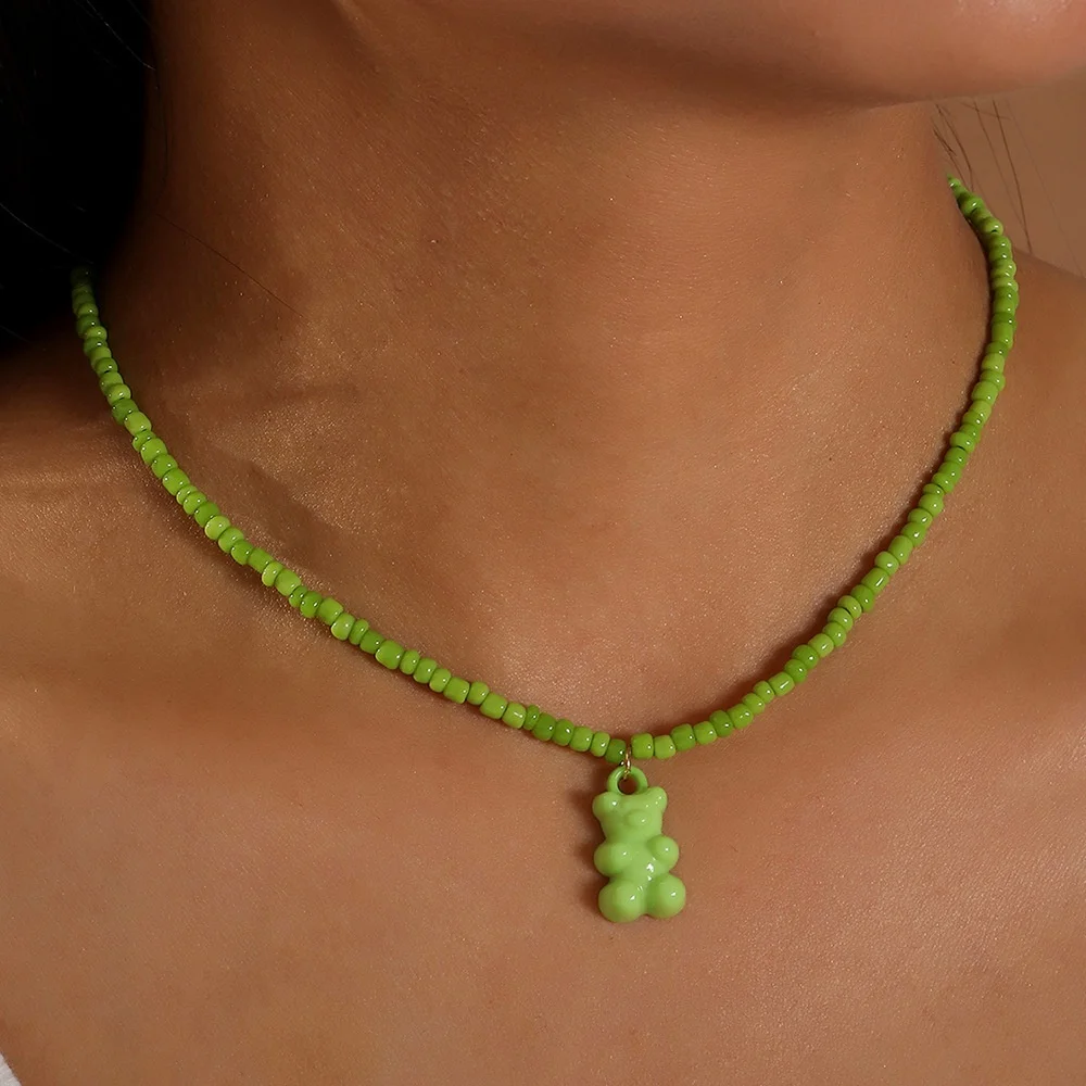 

Hip hop sweet cool necklace cute bear necklace girls jewelry