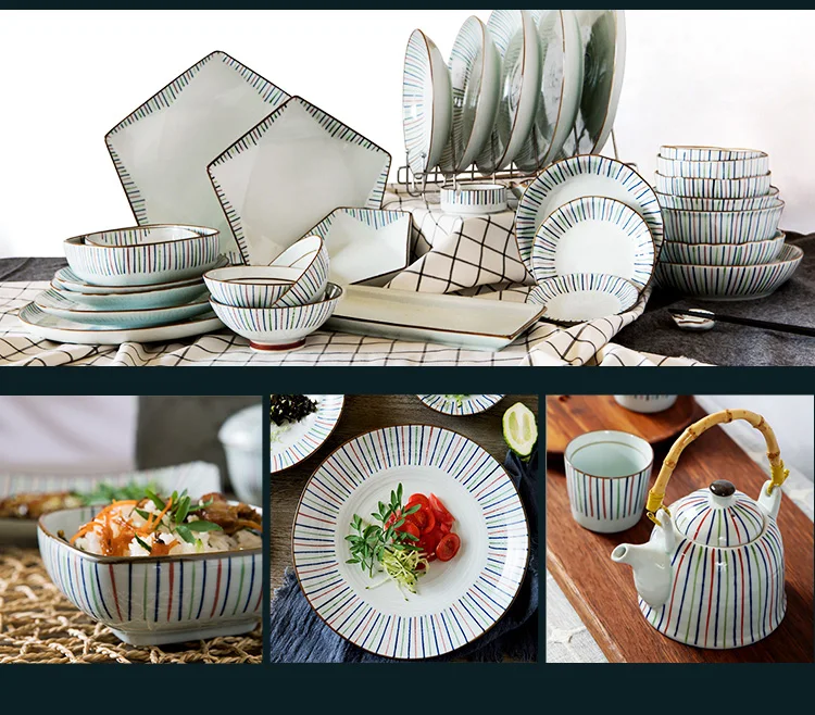 Colored petal thread ceramic bowl home restaurant salad bowl hotel tableware