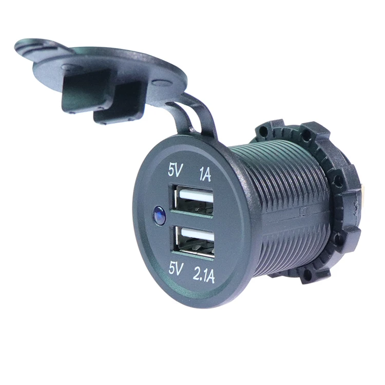 Ibn115 Double Usb Socket Car Charger 12v Car/marine 2 Port Usb Socket ...