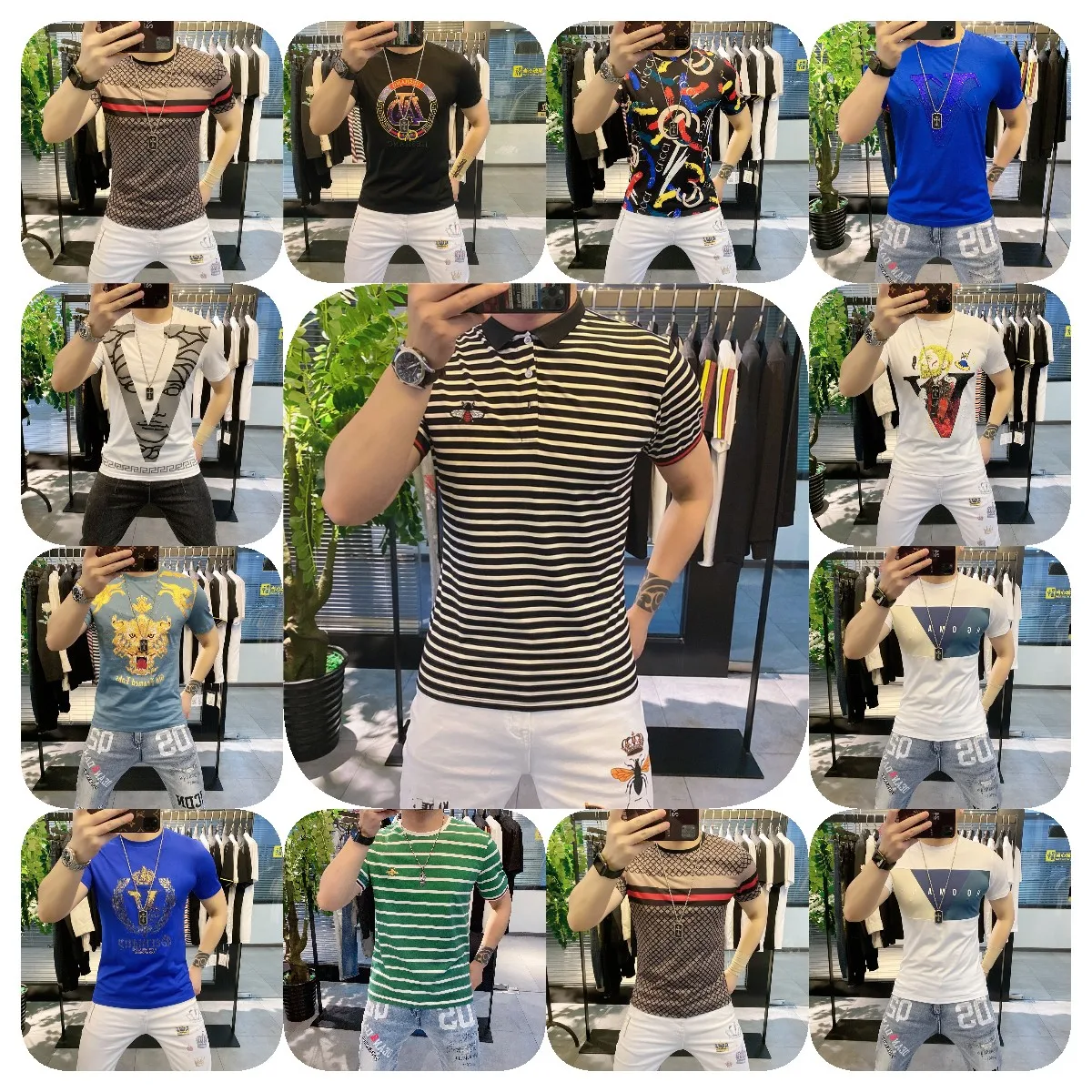 

Short sleeve pure cotton T shirt fashion men's summer casual jacket custom