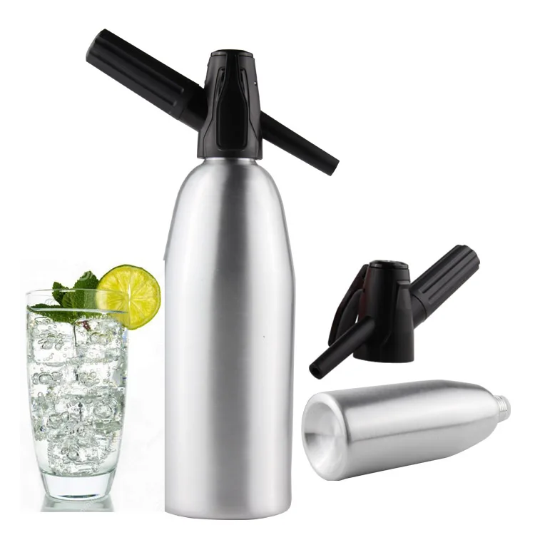 

High Quality Aluminum Soda Siphon 1000ml, Steel Color Soda Siphon Maker for Kitchenware, Orange or custom