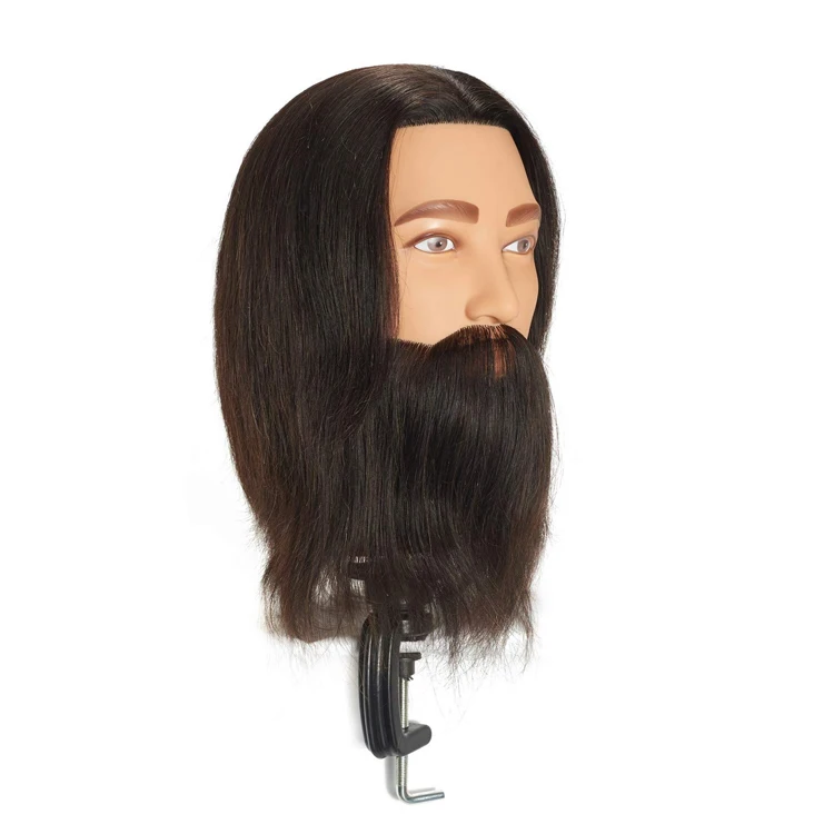 

Training head Afro 100% Human Hair Mannequin Head Hairdresser male Training Styling Cosmetology Manikin Doll Head