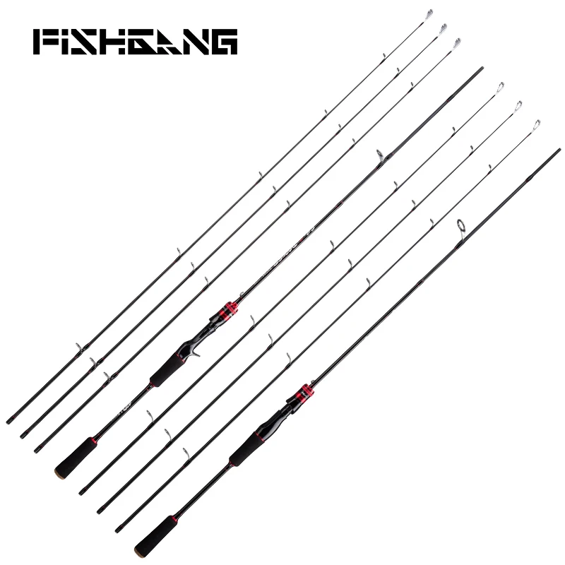 FISHGANG china M/MH/L high quality carbon fiber blank custom spinning rod bait casting lure fishing rods, Black red