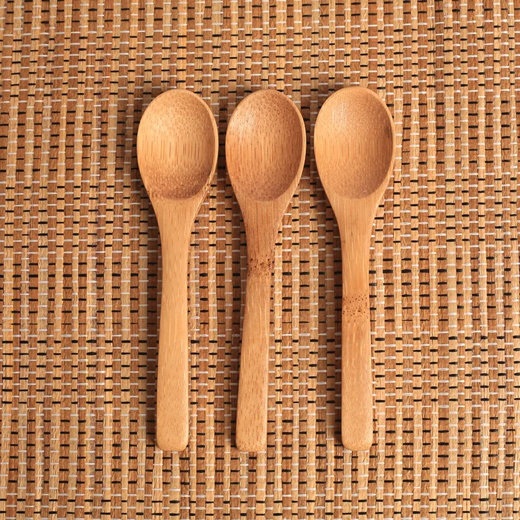 

New Delicate Kitchen Condiment Jam Spoon Coffee Spoon Small Bamboo Baby Honey Spoon