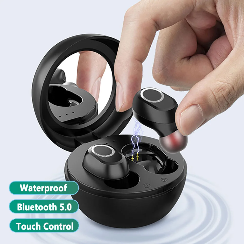 

Free Shipping 1 Sample OK Amazon Hot Sale 5.0 Sports TWS Wireless BT Earphone with Mirror in Ear Gaming Stereo Earbuds