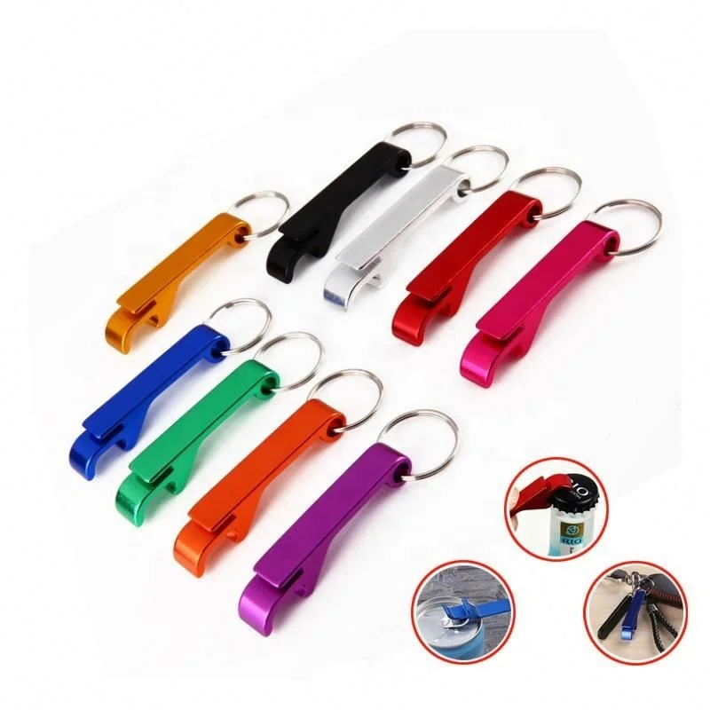 

Creative Custom Multi-function Portable Aluminum Key Chain Beer Opener Metal Bar Tools Keychain Bottle Opener, Multiple colors