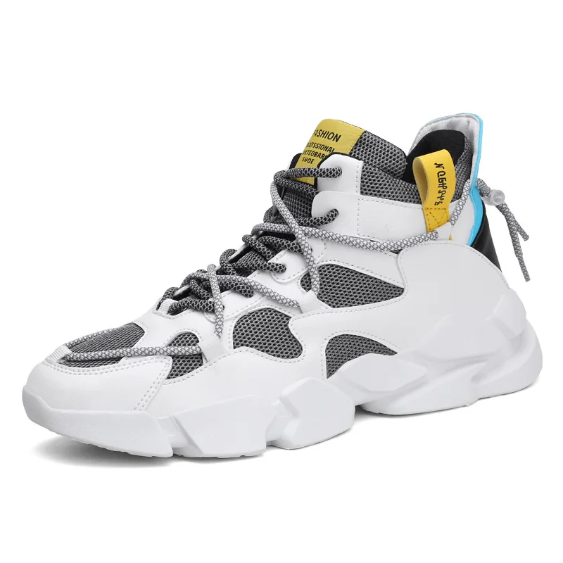 

New mid-top men's shoes rend of wild youth sports casual shoes men's chunky fashion shoes