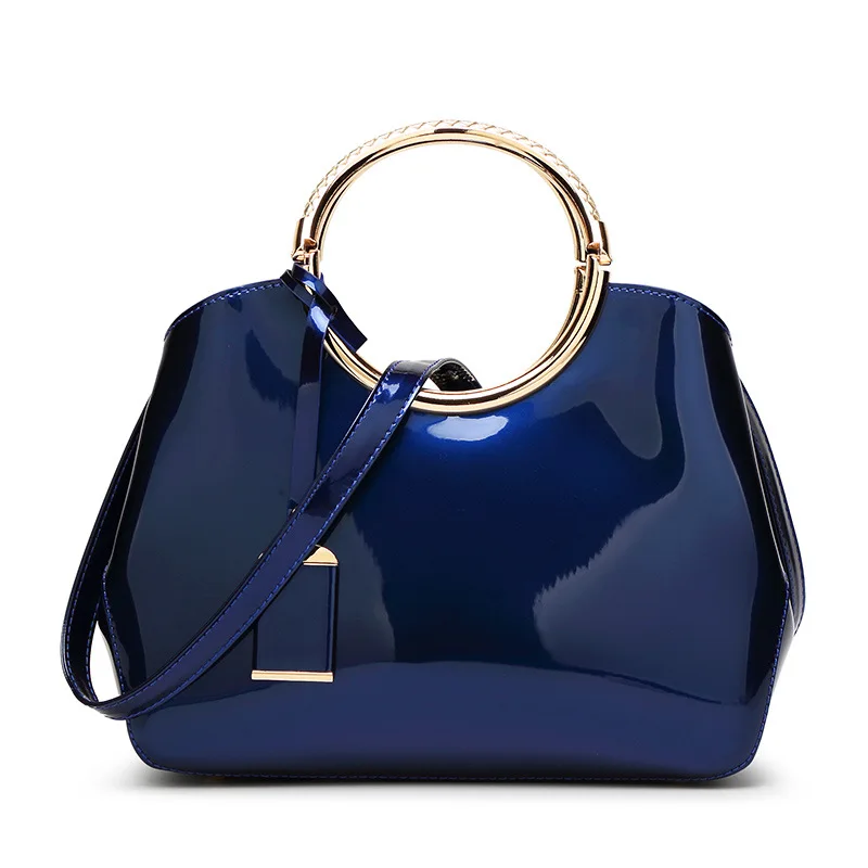 

Hot sale Pu lacquer ladies hand bags crossbody bags for women cheap handbag guangzhou handbag market, Black,white,pink,blue