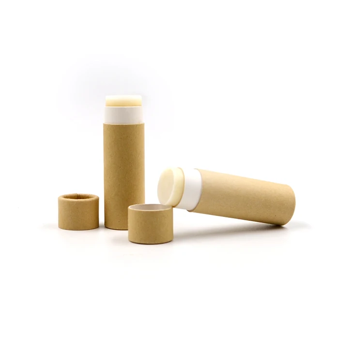 

Empty brown color recycle kraft push up paper tube for deodorant / lip balm totally biodegradable