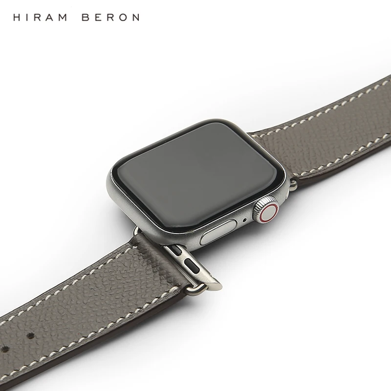 

Hiram Beron Italian leather Grey Color for Iphone Watch Strap wholesale