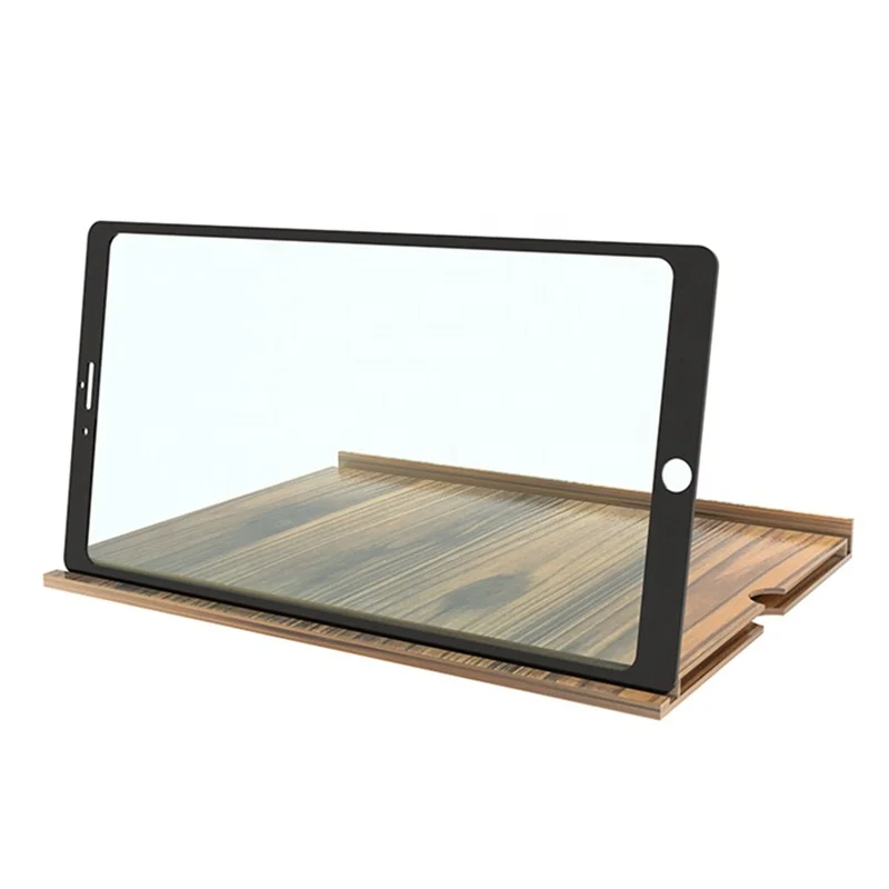 

12 Inch Wooden Horizontal and Vertical HD Screen Magnifier Phone Video Screen Enlarger Cell Phone Video Amplifier, Gold grain, coffee wood, black, white