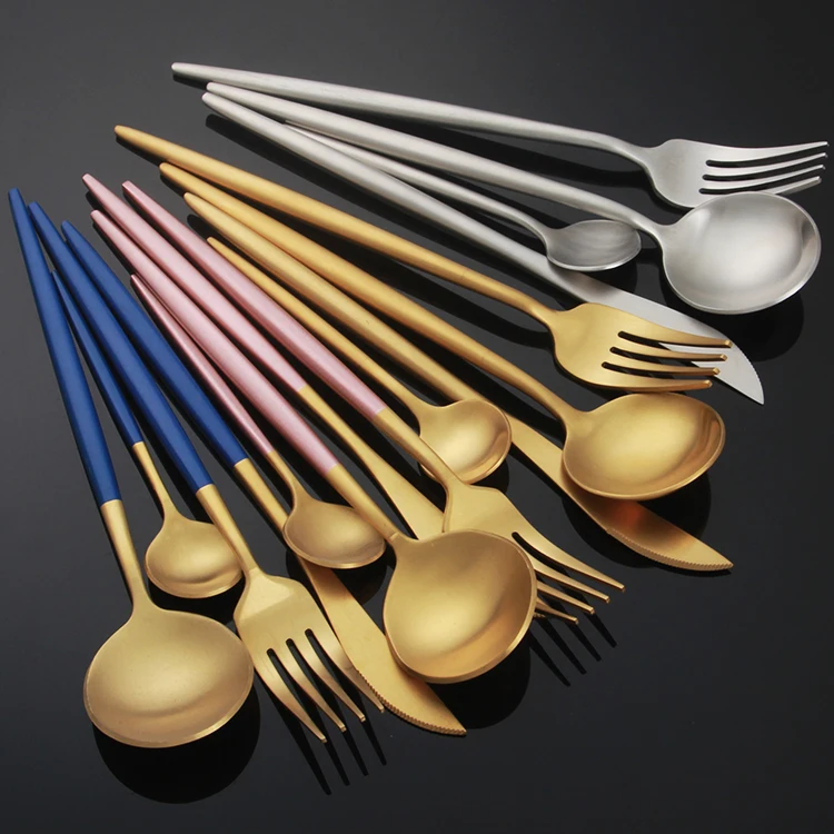 

2021 newest cutipol wholesale cutlery stainless steel cutipol goa flatware spoon fork knife goa cutipol flatware set, Silver/gold/rose gold/black/colorful/white/pink/red/green