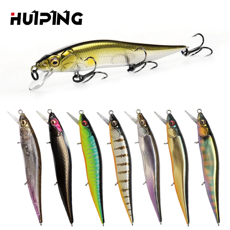 

HUIPING Hard plastic minnow Fishing Lures bass fishing 97mm 10.5g iscas artificial Baits senuelos pesca, 8 colors