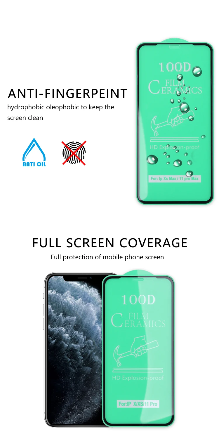 100d 9h Crystal Clear Ceramic Film Screen Protector For Iphone Series