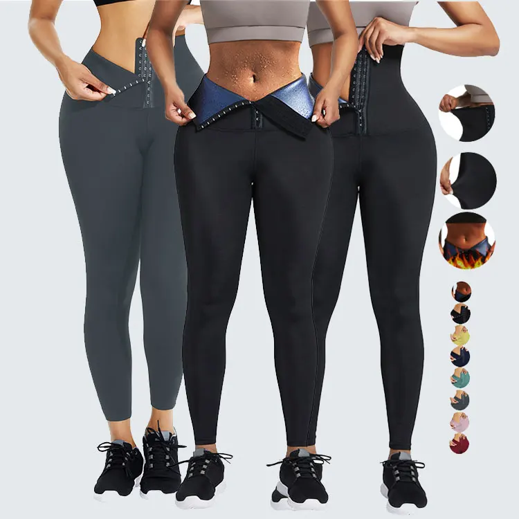 

HEXIN Wholesale in stock slimming fitness neoprene suana high waist trainer leggings women yoga pants