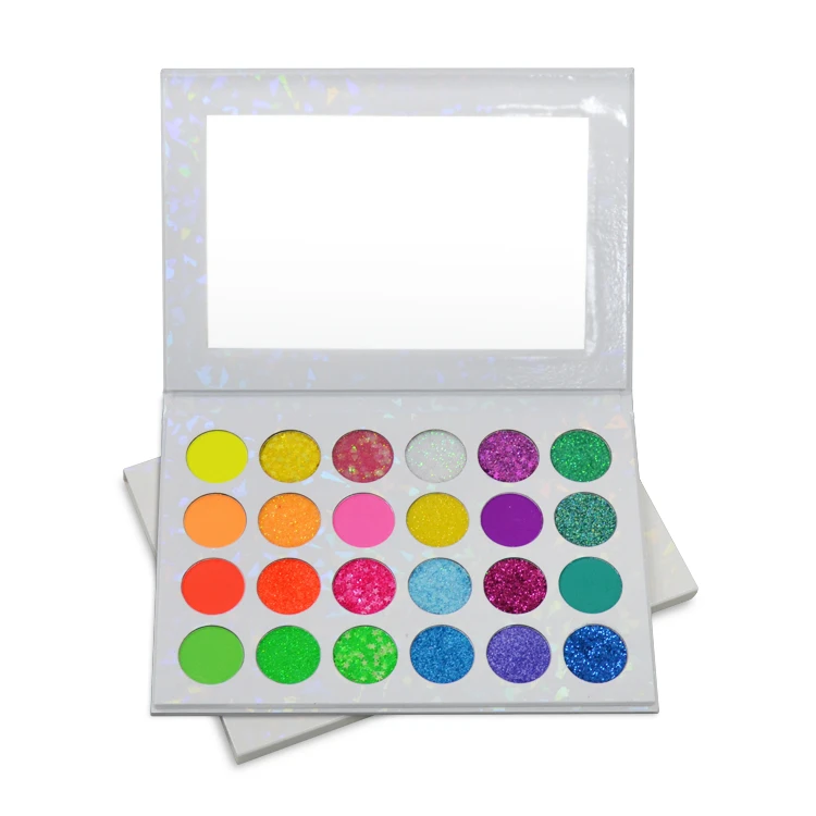 High quality private label 24 color shadows pressed powder glitter eyeshadow palette Shinning Eyeshadow