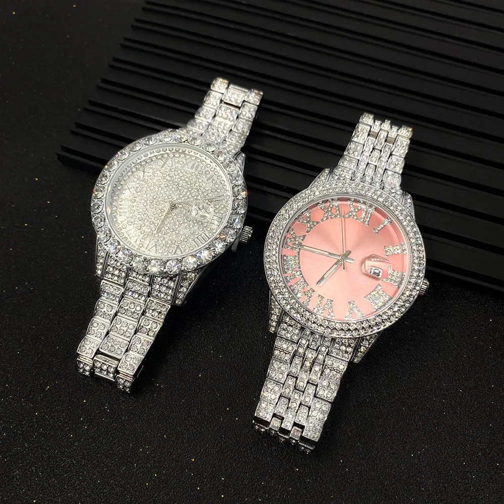

Men quartz watch hip hop diamond watch fashionable new style quartz watch 2022