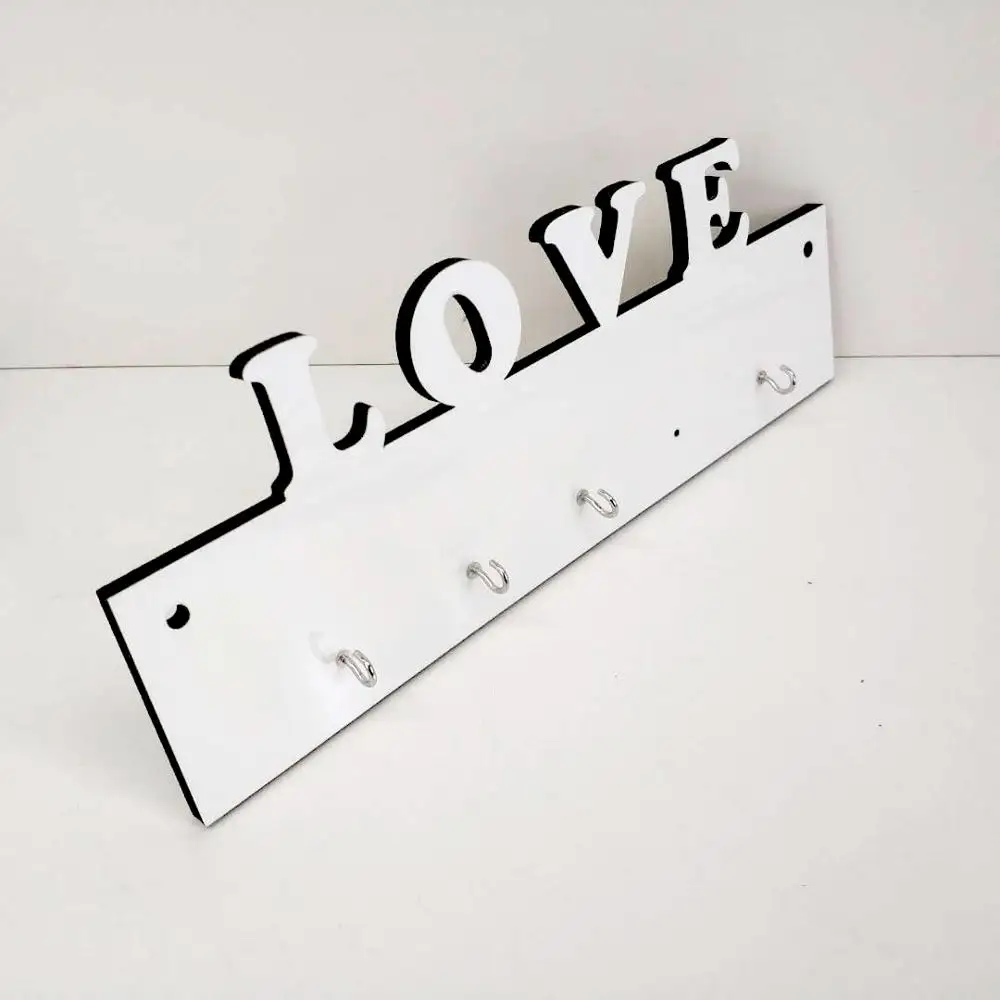 

customized family keyboard Blank sublimation mdf Keyrings hanger board for heat press, Gloss whtie or matt white