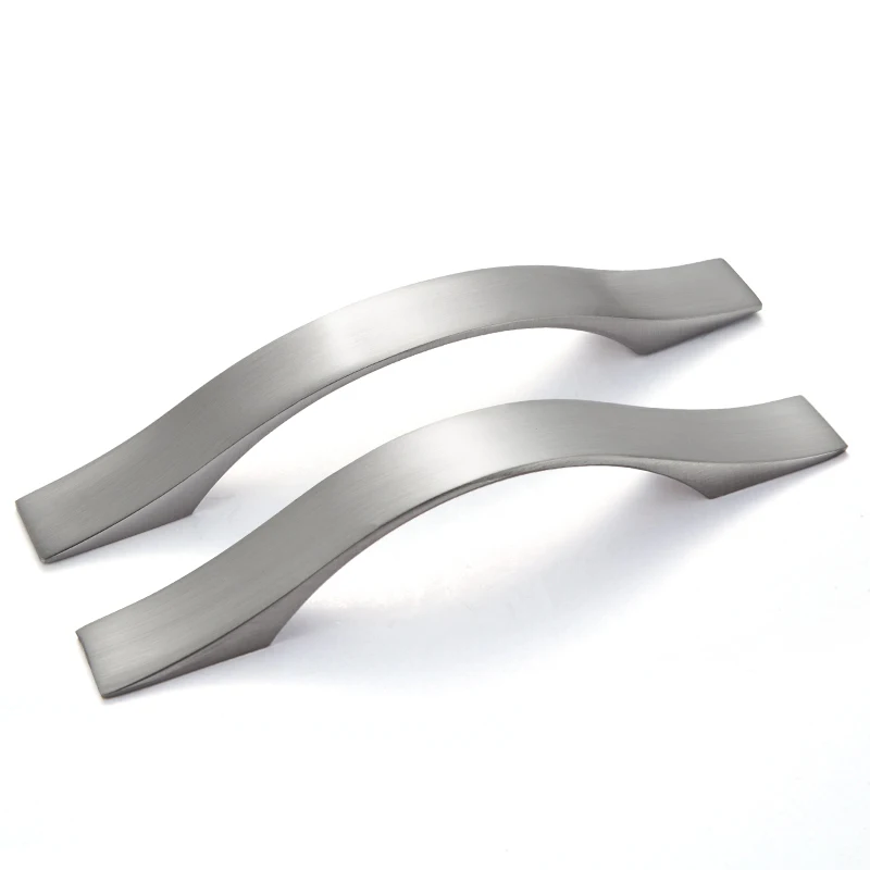 Oukali Modern Simple Furniture Cabinet Handle Kitchen Nickel Drawer Wardrobe Cupboard Aluminum Pull Handles