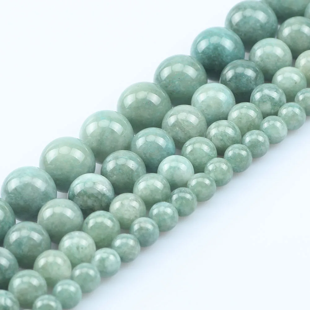 

Wholesale 6/8/10/12MM Burma Jade Beads Smooth Round Jades Stone Beads for Jewelry Making Design