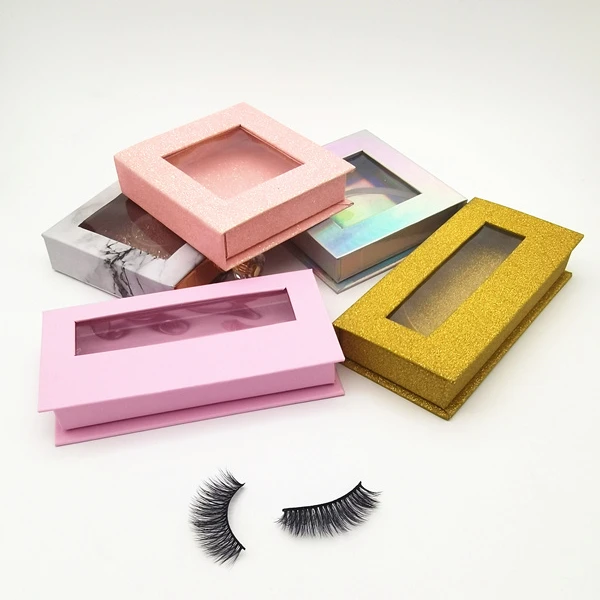 

Wholesale 3d 5d faux mink eyelashes natural and thin eyelash vendor customized boxes false eyelash packaging box lashes, Black color