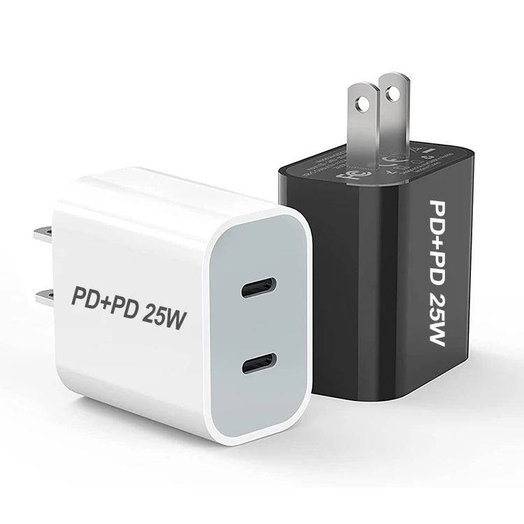 

LAIMODA US/EU/UK/AU 25W Dual PD Fast USB C Wall Charger for iPhone 12/12 mini/12 Pro/12 Pro Max iPhone 11/11 Pro, White/black