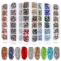 

best sell Glass Designs Flat Back Mixed Crystal Sticker Nail Art Rhinestones for Nails Art 3D Decorations