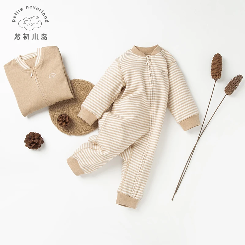 

100% organic cotton no chemical dyeing plain baby knitted winter romper jumpsuit