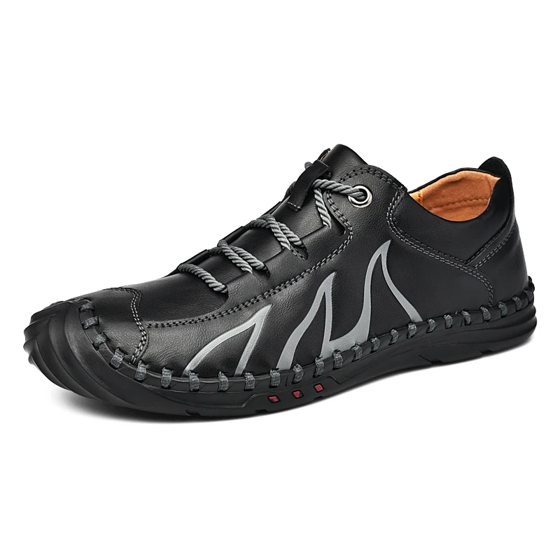 

Casual Breathable Mens Leather Sandals Cool Summer Outdoor Beach 2020 Brown Non-slip Comfortable Lightweight Black Men Shoes Pu