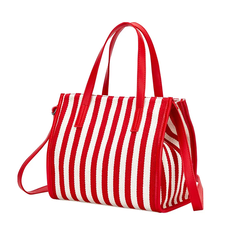 

New Ladies Canvas Striped Mom Satchel Baby Messenger Inside Pocket Storage Nappy Organize Tote Diaper Bag With Leather Shoulder, Striped or custom
