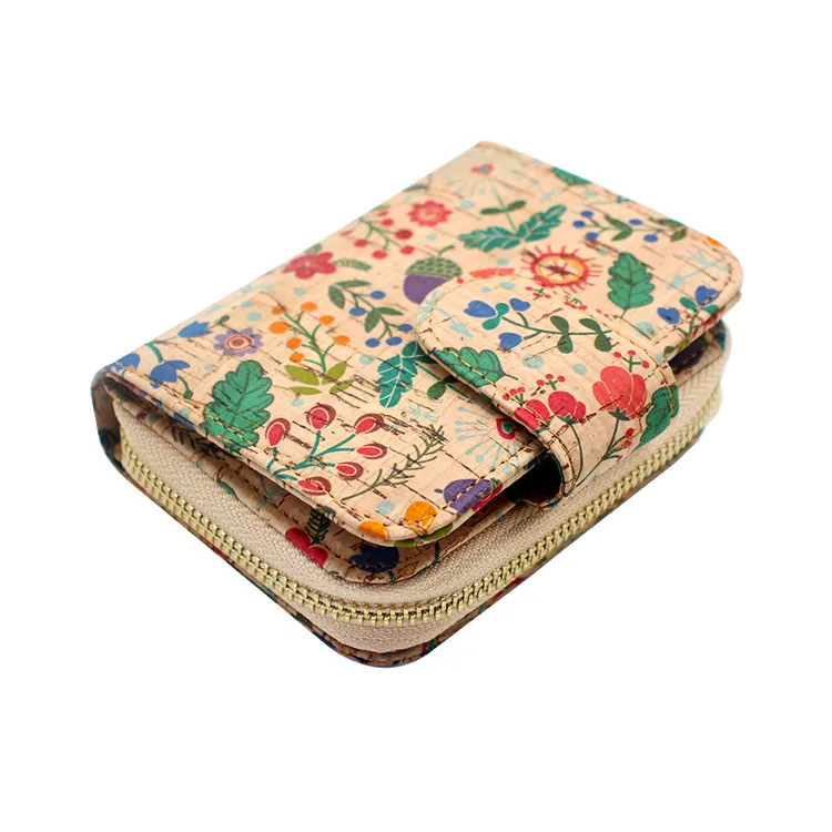 

Boshiho Natural eco cork Friendly Clutch vegan woman Ladies Wallet with Zipper