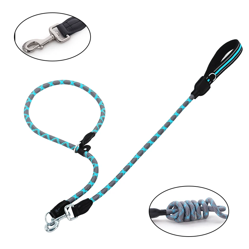 

Two Way Training Show Slip Lead Double Climbing Rope Pet Dog Collar And Leash Set